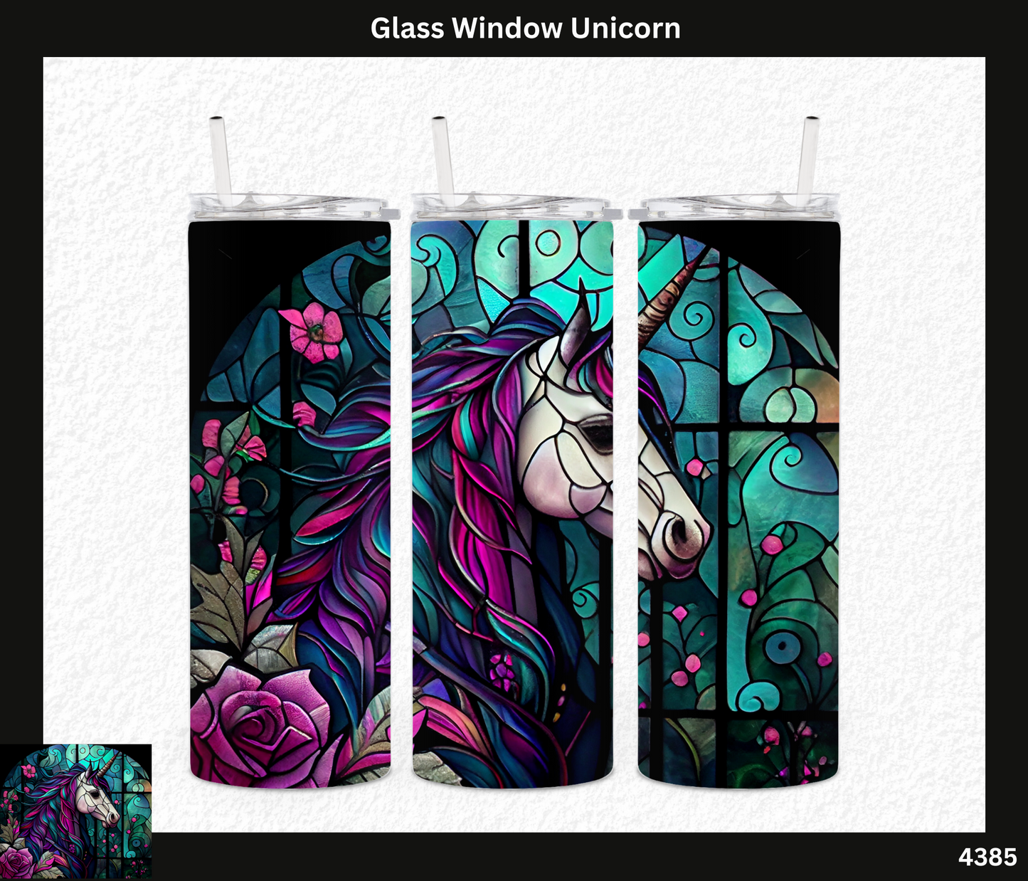 Glass Window Unicorn
