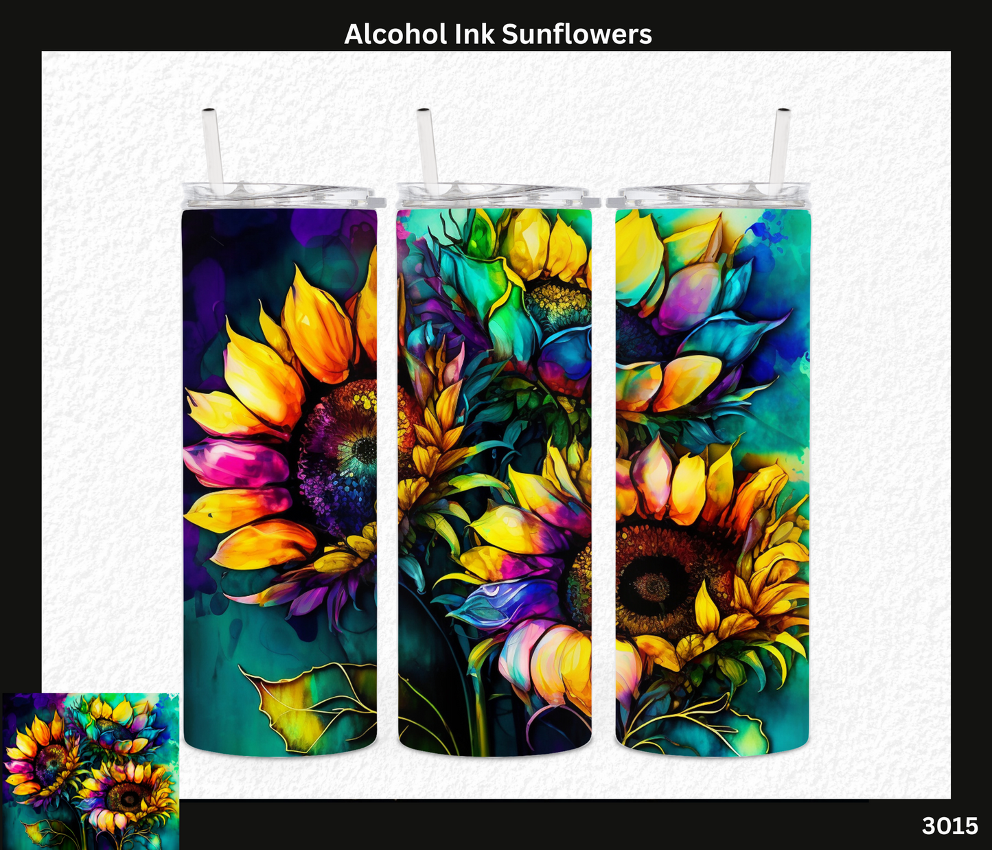 Alcohol Ink Sunflowers