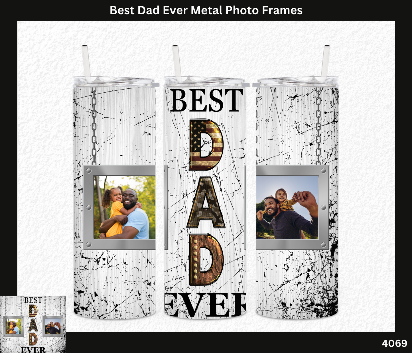 Best Dad Ever Metal Photo Frames - CUSTOM