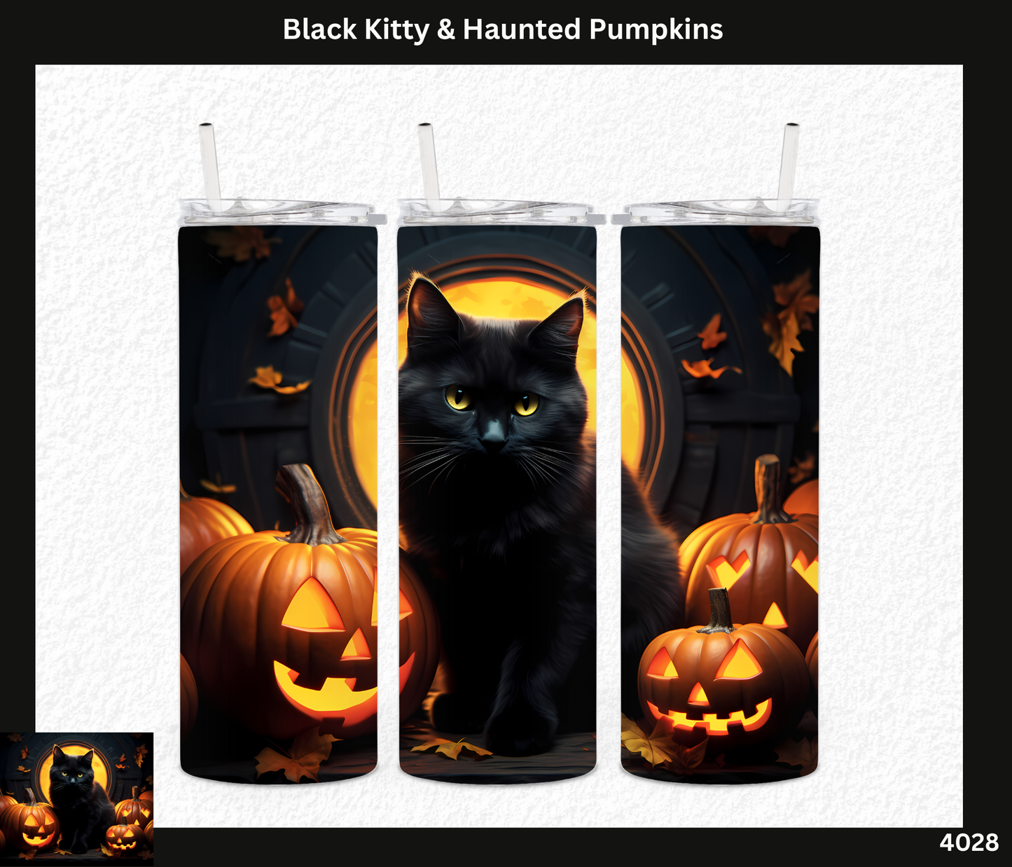 Black Kitty & Haunted Pumpkins