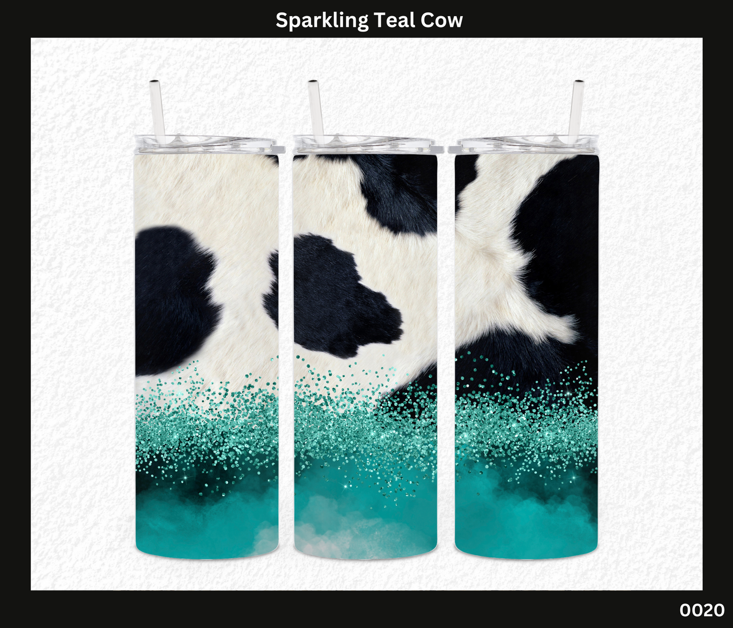 Sparkling Teal Cow