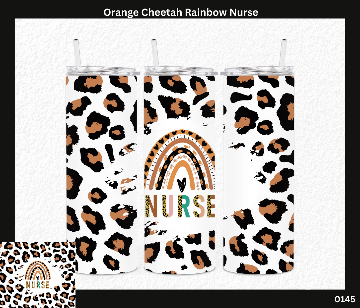 Orange Cheetah Rainbow Nurse