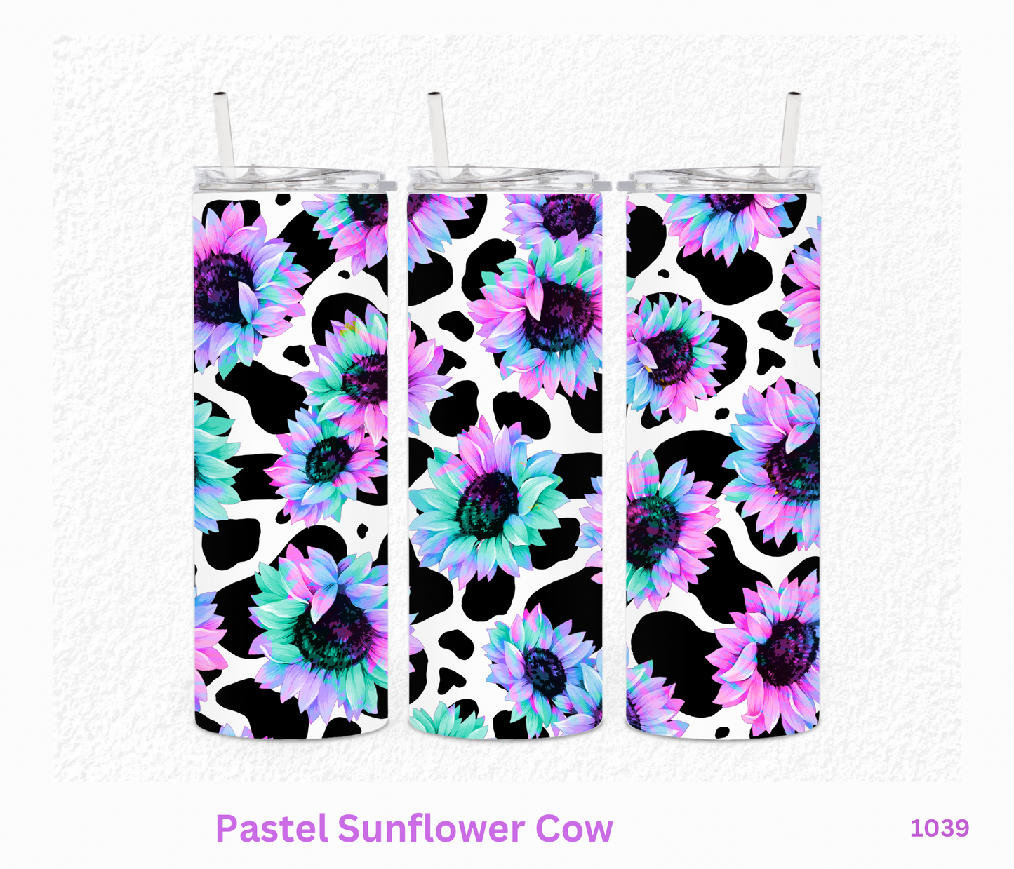 Pastel Sunflower Cow