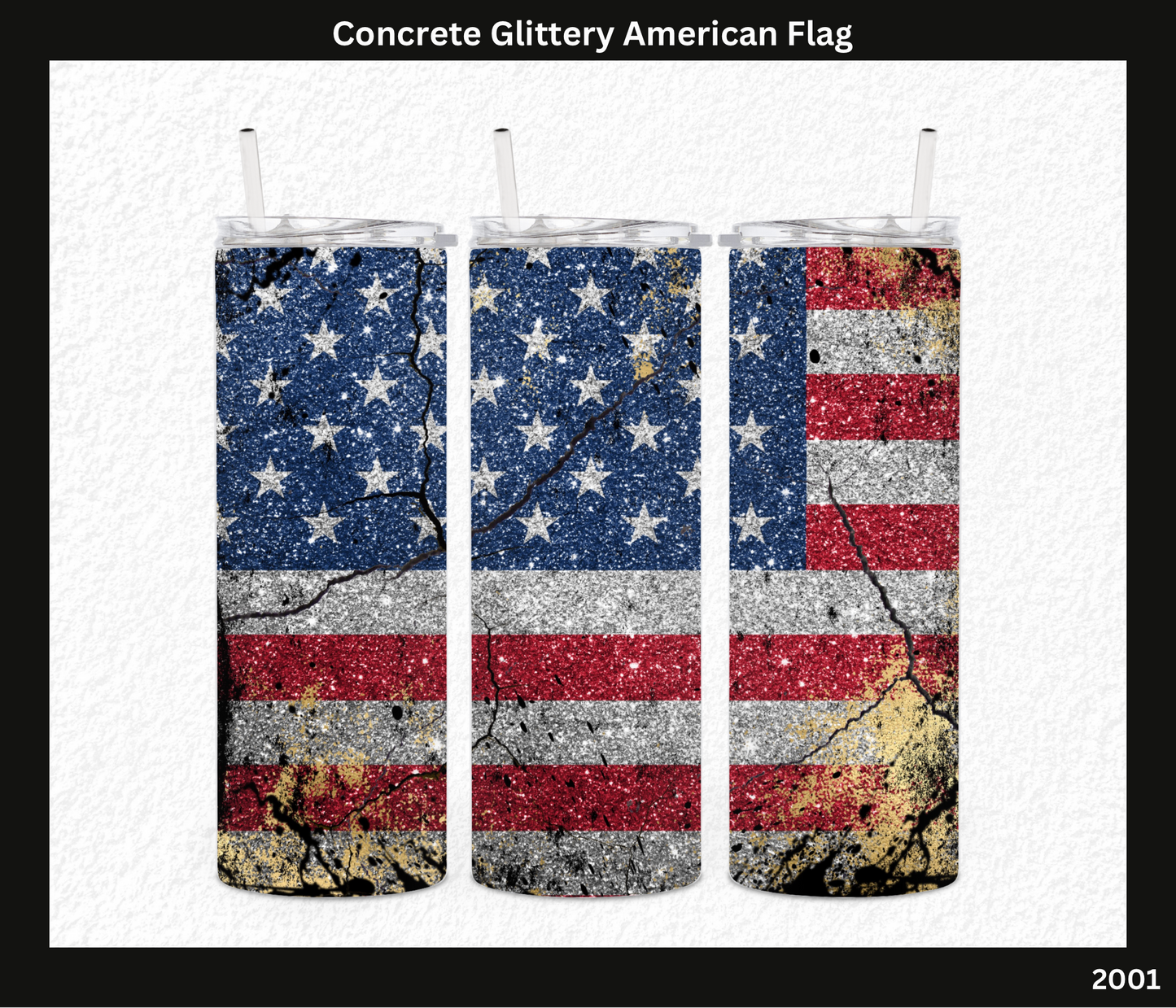 Concrete Glittery American Flag