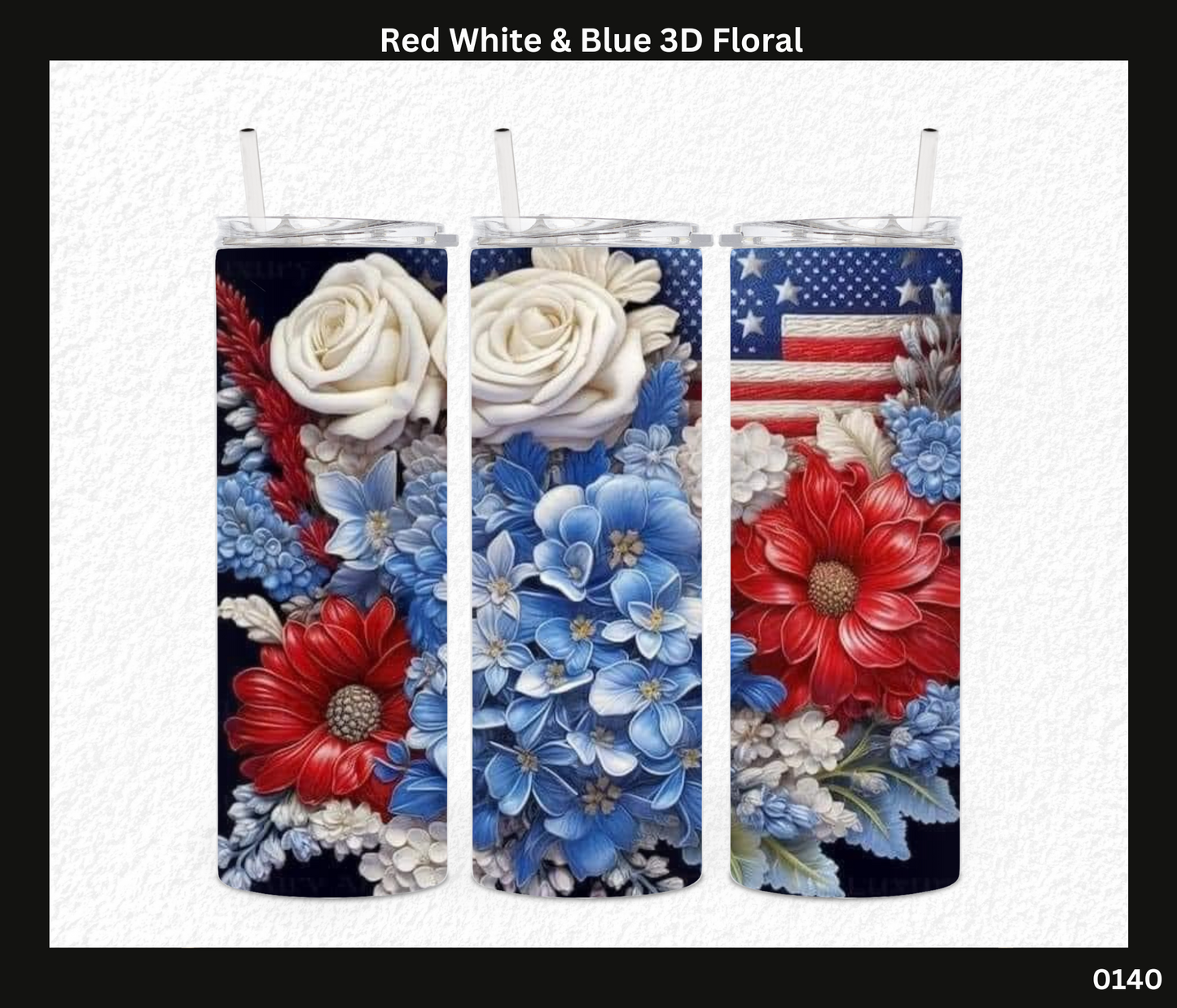 Red White & Blue 3D Floral